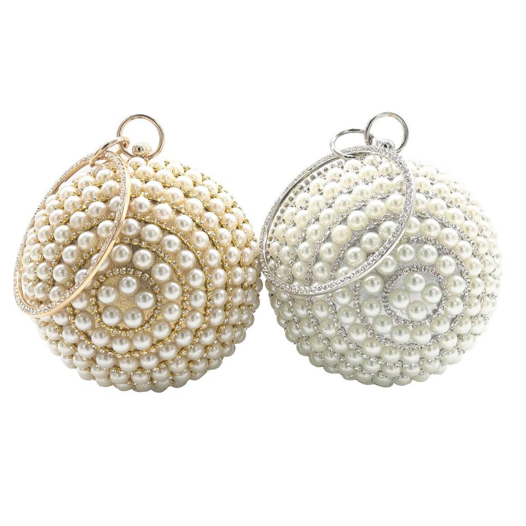 Pearl Spherical Evening Bag: Handcrafted, Versatile Makeup & Dinner Clutch