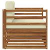 Outdoor Sofa Solid Acacia Wood and Polyester Natural and Cream