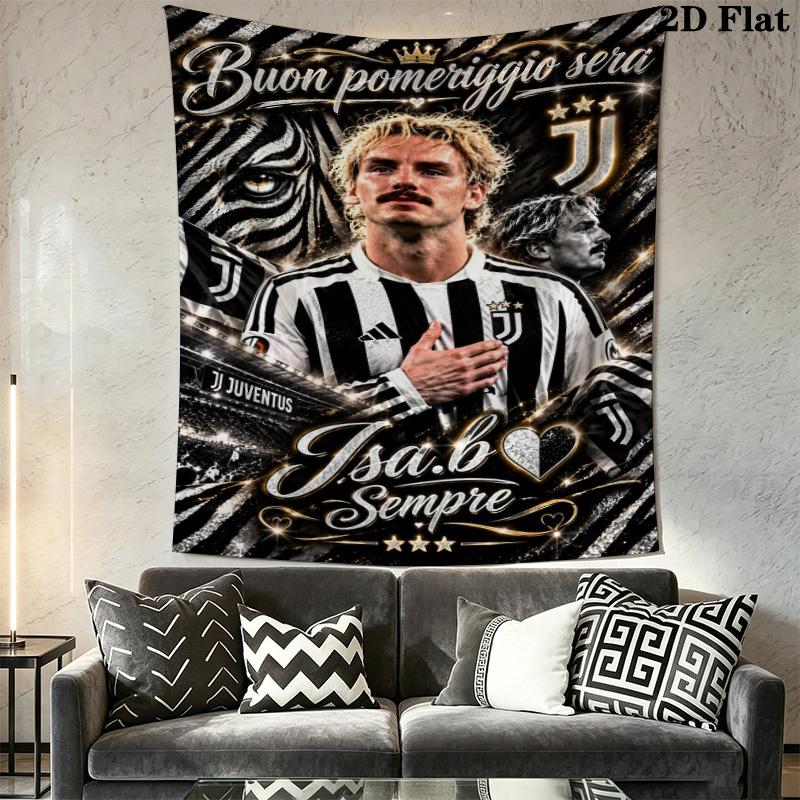CR7 Career Milestone Tapestry, Multi Club Badge Ronaldo Stats Display Soccer Wall Art Decor
