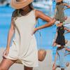 New Women's Sleeveless Cover Up Waffle Twist Beach Skirt Cover Up Dress