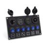 Weatherproof 6 Way 12V Push Button Panel With Illuminated Battery Display For Automobile Boat Trailer