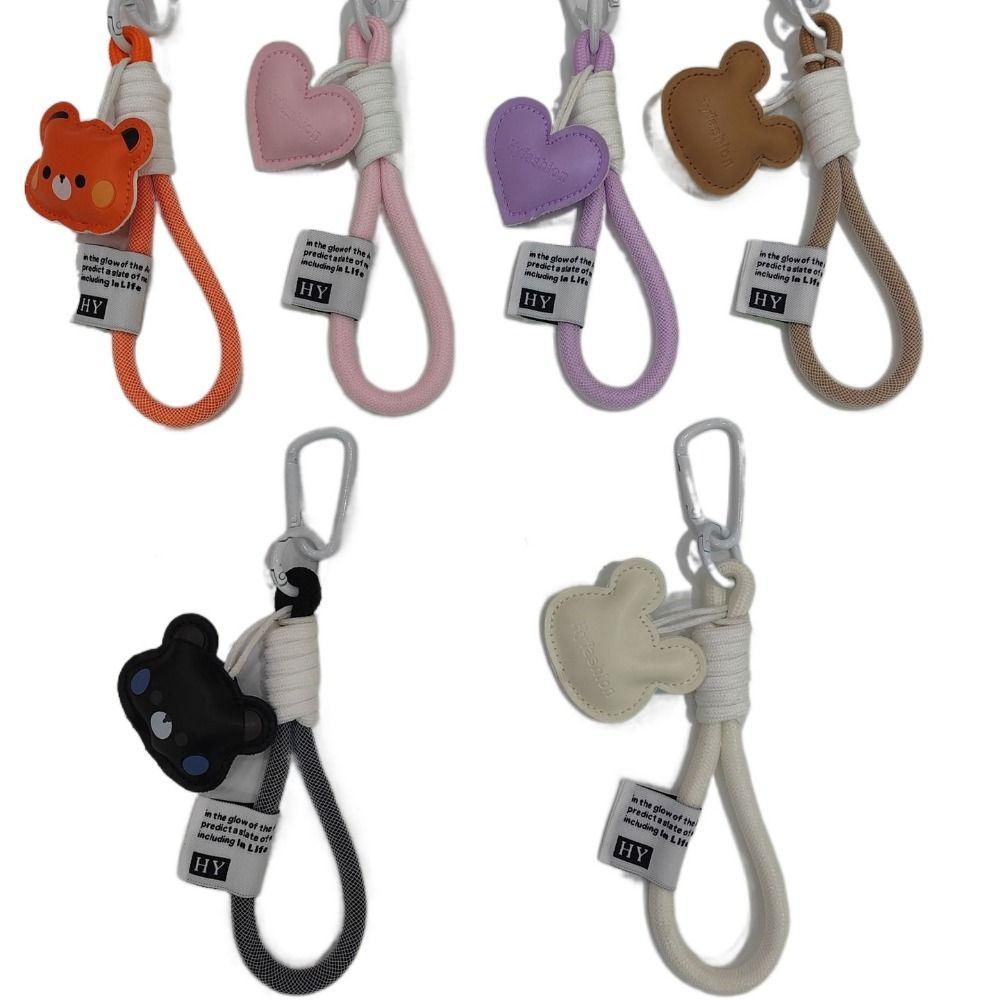 

Ремешок для мобильного телефона с изображением медведя, брелок в виде сердца для мобильного телефона на запястье orange-bear