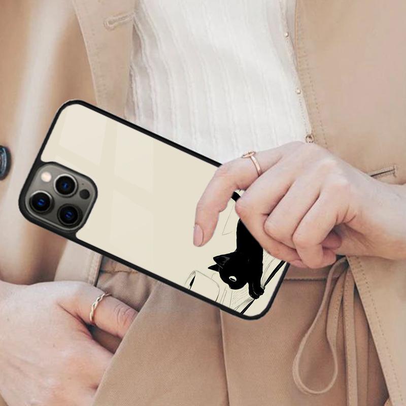 Schwarze Katzen Tinte Niedliches Haustier Hexe Kunst Magnetische Handyhülle Für APPLE iPhone 17 Air 16 14 13 12 Pro Max 15 Plus Kabellose MagSafe Abdeckung