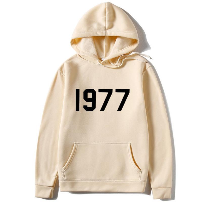 High Street 1977 Printed Couple Hooded Sweater Pullover Trendy Top Couple