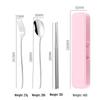 Portable Stainless Steel Cutlery Set: Fork, Spoon & Chopsticks - Ideal for Students & Outdoor Use