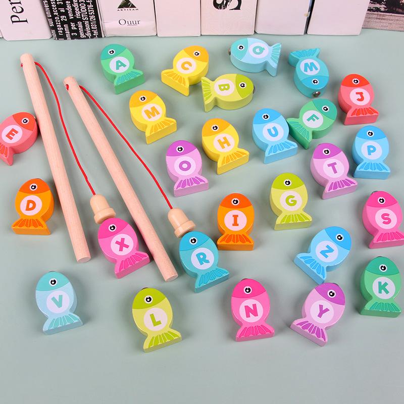 Wooden Alphabet & Number Fishing Toy for Early Childhood Education (Ages 2-3)