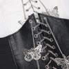 Women's Stretch Corset Waistband Butterfly Chain Wide Waistband Elastic Hip Hop Belt