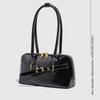 Hot Girl Vintage Leather Handbag Women Autumn 2025 New Spacious Luxe Design Bowling Bag Ladies Fashion Underarm Shoulder Purse