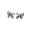 French Black Crystal Zircon Butterfly Earrings - Sweet and Stylish Versatile Studs