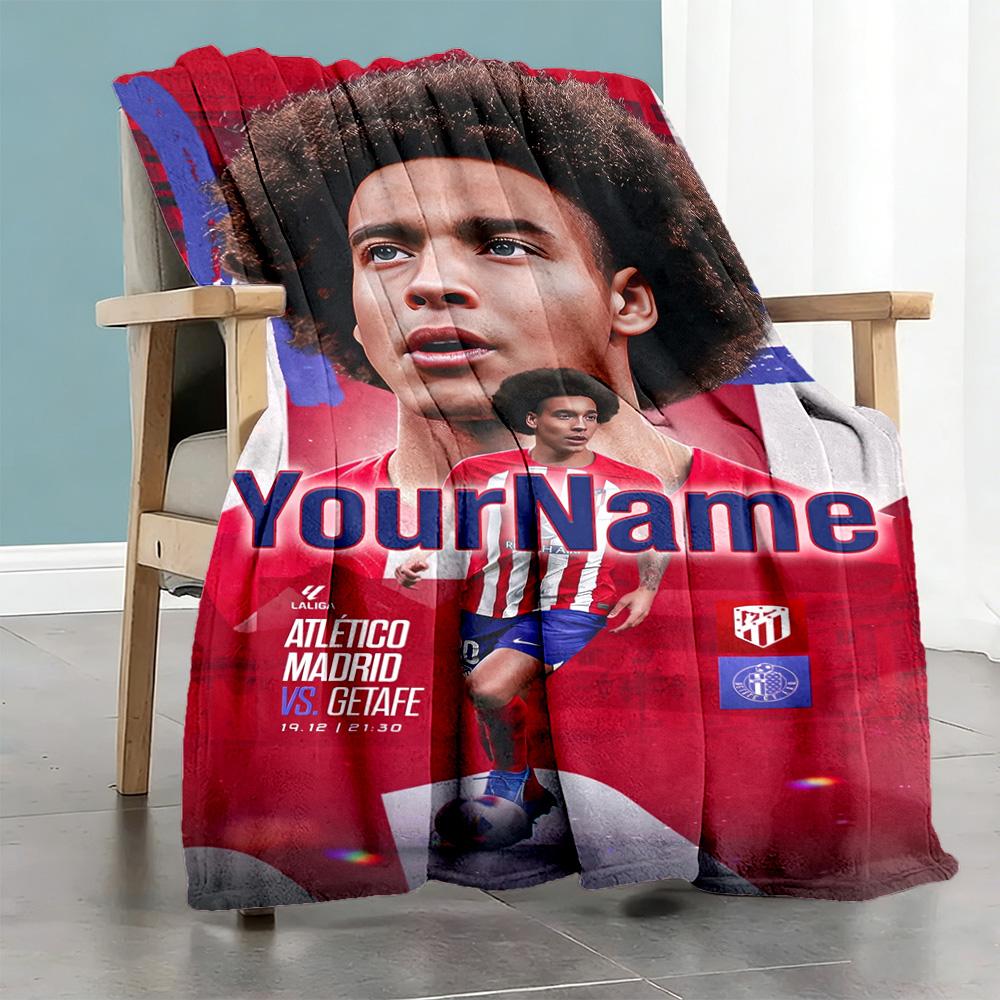 Atletico Madrid Customize Your Name Blanket Multi-purpose Personalized Blanket Durable Comfort Perfect for Home Decor Picnics Office Chair Office