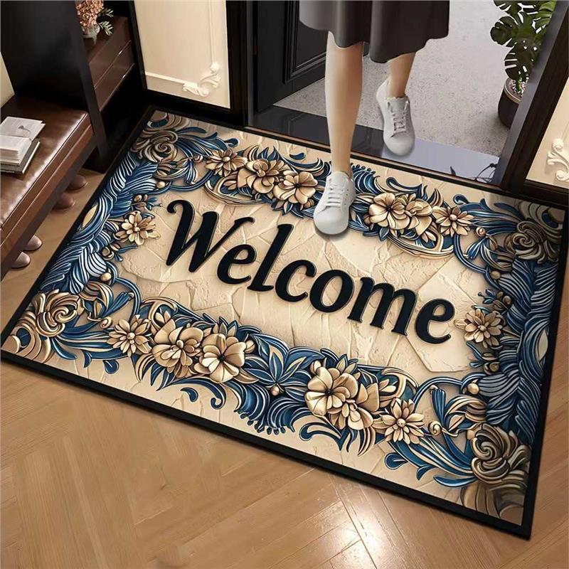 

VIKAMA Винтажный ковер для входной двери Ковер для прихожей Ковер для спальни Ковер для кухни Ковер для ванной комнаты Бытовые грязеотталкивающие напольные коврики Коврики для дивана 40X60CM(1.3X2FT