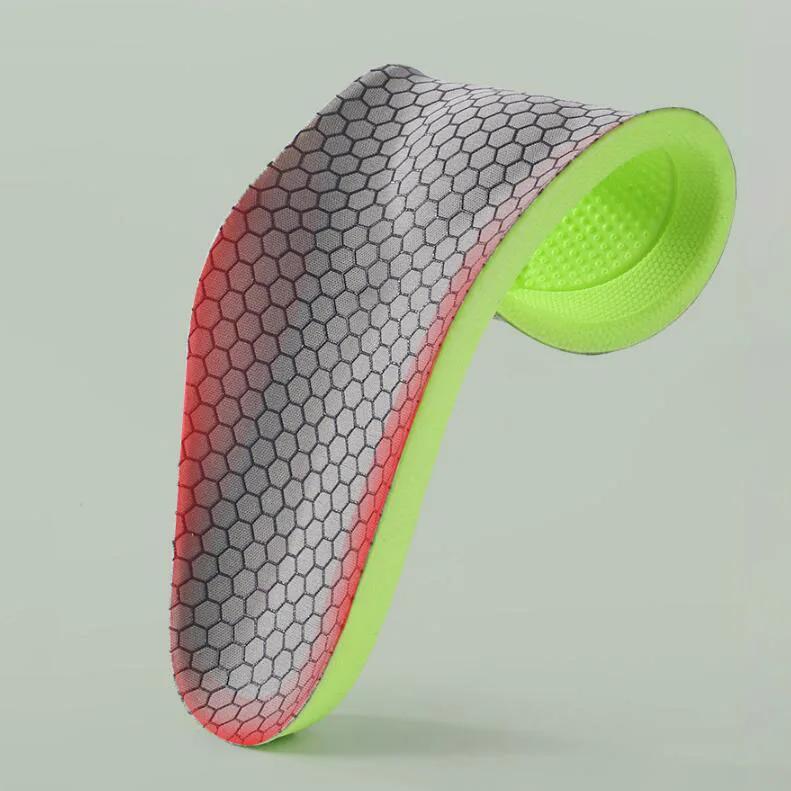 Fashion 2pc Sport Insoles Unisex Arch Support Orthotic Insoles Breathable Deodorant High Elastic Shock Absorption Cushion Soft Shoe Pads