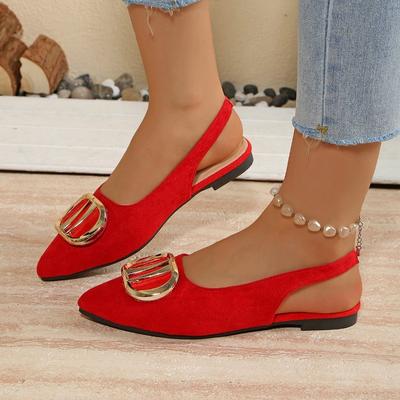 Französische spitze Metall-Flats Baotou Sandalen flache Schuhe im ausländischen Stil explosive Internet-Berühmtheit