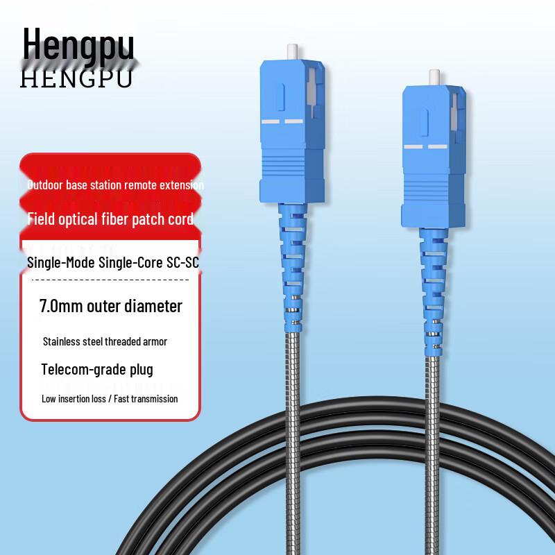 

Hengpu Telecom Grade Armored Outdoor SC-SC Fiber Optic Patch Cord 3m
