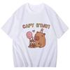Funny Capybara Printed T Shirt Men Women Vintage Summer Short Sleeve T-shirt 90s Gothic Tshirt Casual EU Size Tees Tops Clothes