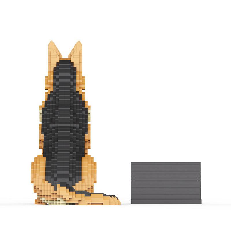 German Shepherd Dog Micro Building Blocks Toy - Simulation Animal Ornament Gift for Kids