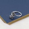 Adjustable Open Ring Women Men Vintage Style Plated Copper Geometric Lotus Flower Design Statement Jewelry Gift