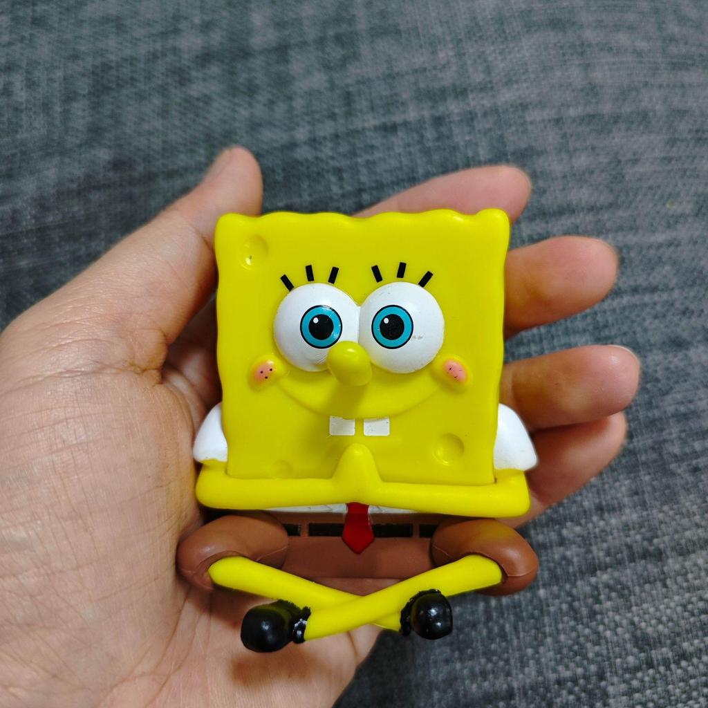 Calm Down SpongeBob Meditation Figurine: Cute Cartoon Desk Ornament