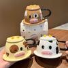 High-value Cute Cow Cup Creative Ceramic Mug Children's Breakfast Coffee Cup Birthday Gift Souvenir