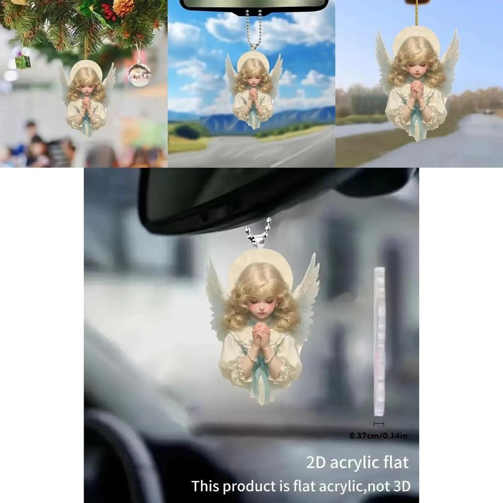 Acrylic Angel Car Interior Decor Pendant For Stylish Vehicle Accessories
