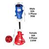 Electric Vehicle Charging Adapter Male 32A Blue 1-Phase 7KW CEE Plug To Femal 16A/32A Red 3-Phase / Blue 16A 1-phase Socket