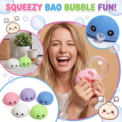 Soft Bun Shaped Stress Relief Toy with Cute Cartoon Face Design for Desk Decoration and Play