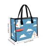 Cute Sailboat Cloud Pattern Tote Bag Fashion Casual Large Capacity Daily Use Shopping Shoulder Handbag for Women