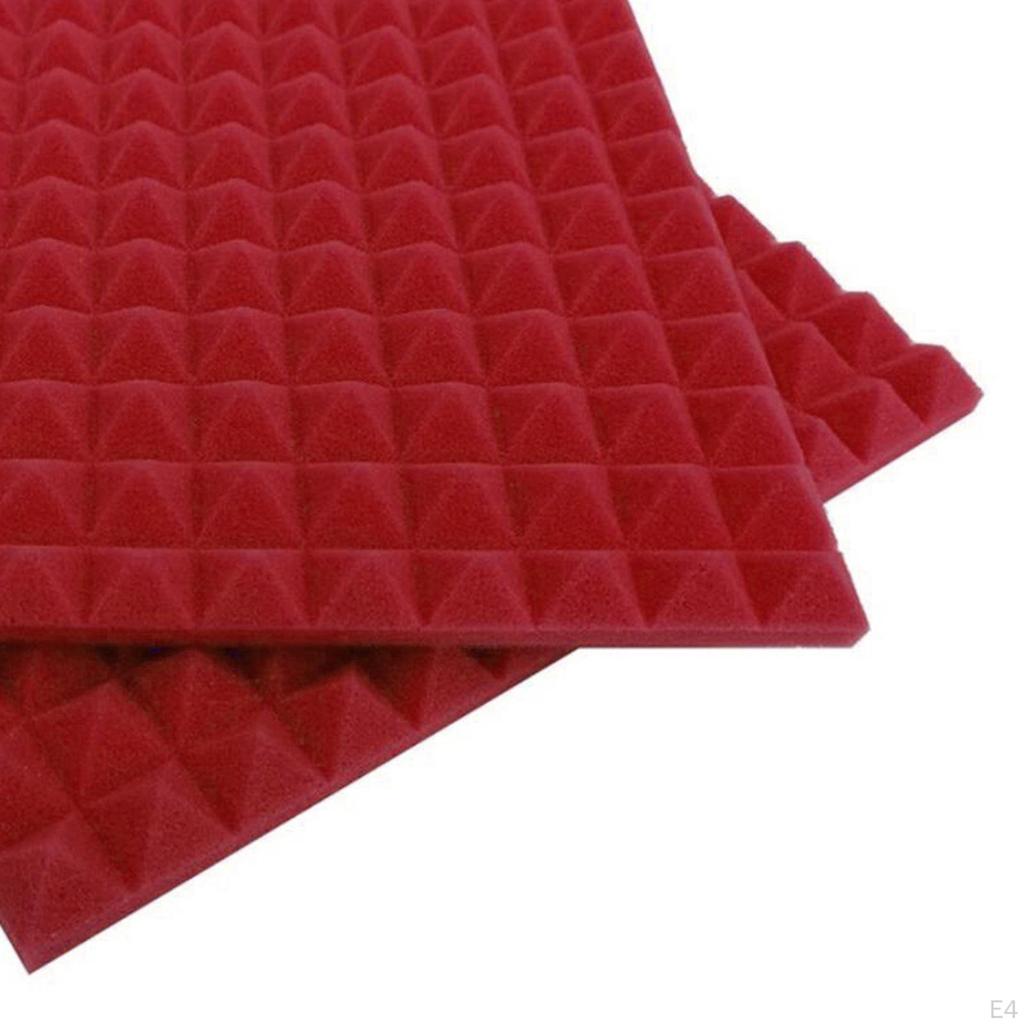 Pannelli in Schiuma, 30x30x2,5 cm Piastrelle Cuneiformi per Studio, Trattamento Acustico per Assorbimento Sonoro Parete