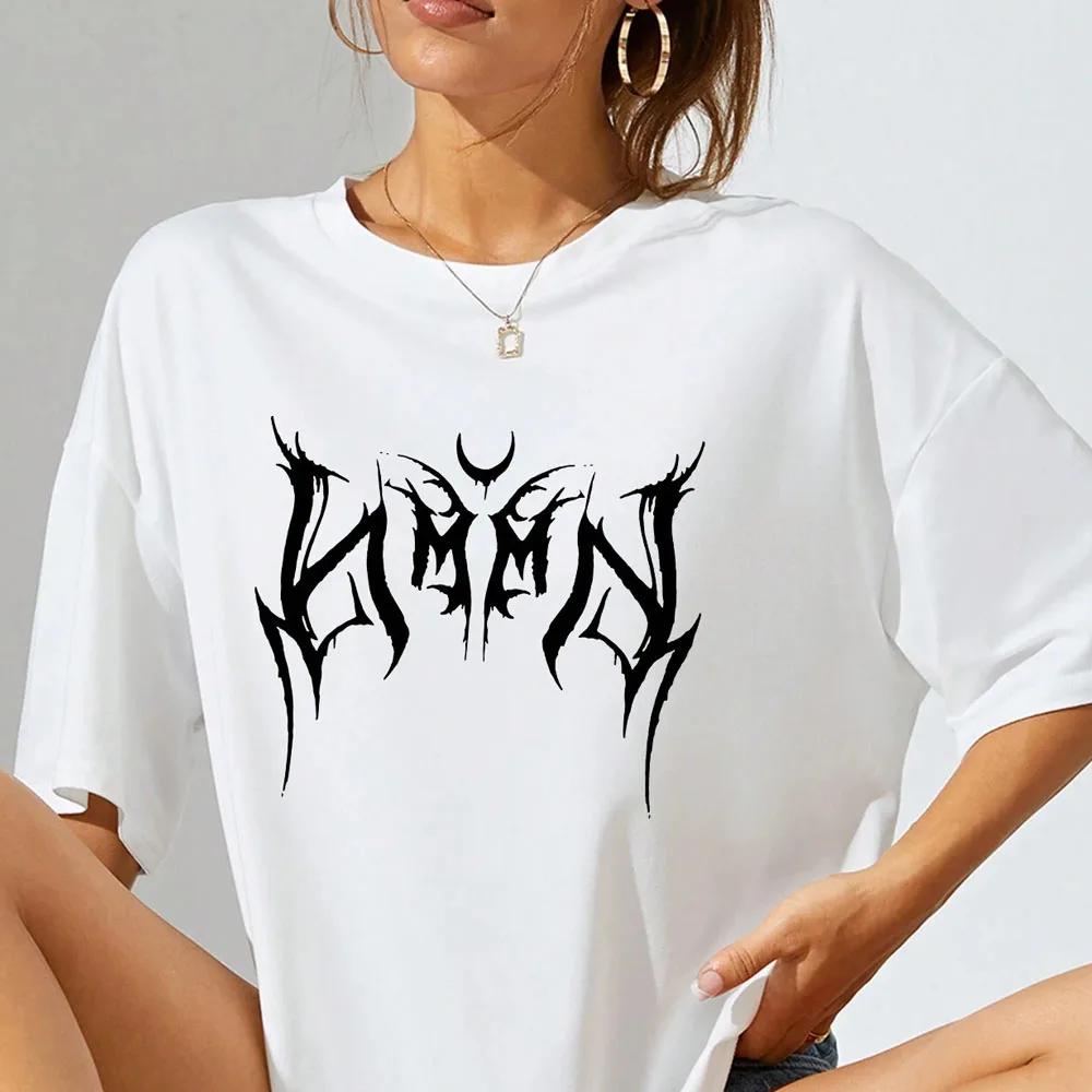 Y2K Dame T-skjorte Hip-hop Løs Punk Bokstaver Trykk Dame Harajuku Oversized Kortermede Topper Y2K Klær Vintage T-skjorte