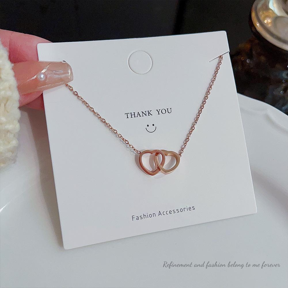 

Elegant Interlocking Titanium Steel Necklace - Women s Korean Cold Style Choker