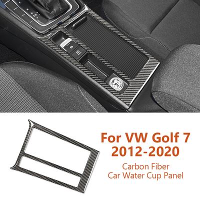 Pre Volkswagen VW Golf 7 2012- Carbon Fiber Car Water Cup Panel Dekoratívne nálepky Auto Úprava interiéru Doplnky