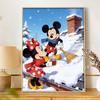 Disney Diamond Art Painting Kit 5D Diamond Winter Snow Scenery Painting Dot Art Gemstone Crystal Art Paint Diamond Home Wall Decor