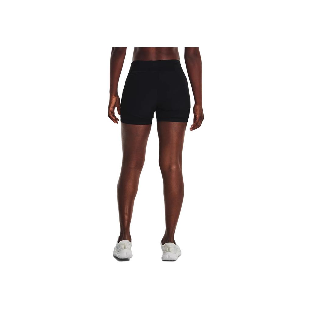 Under Armour Solid High-Waisted Slim Fit Two-In-One Casual Shorts Women Shorts Black 1377031-001