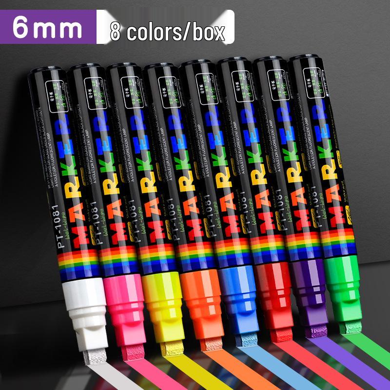 Набор светодиодных флуоресцентных маркеров-хайлайтеров и маркеров для стекла для светящихся досок