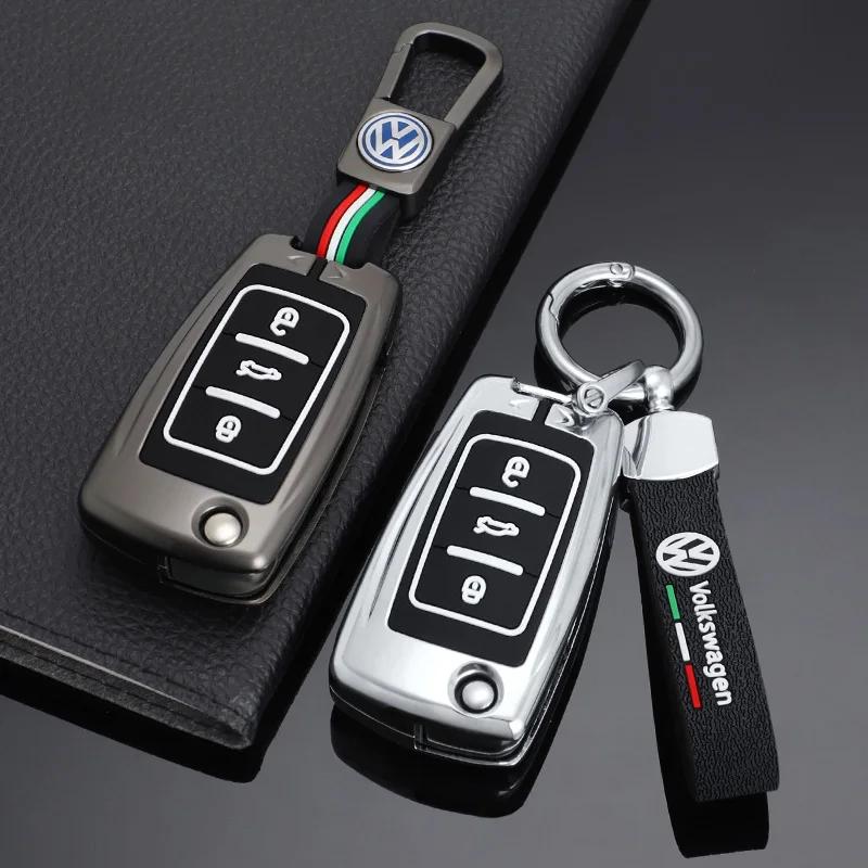 2025 Hot Zinc Alloy Silica gel Car Key Case Cover For Volkswagen VW Polo Golf Passat Tiguan Beetle Caddy T5 Up Eos Keychain Acce