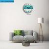 M-Modern-Wall Clock-Beach Themed Blue Wall Clocks Battery Operated Silent Non-Ticking,For Home Kitchen Living Room Office 10 Inc