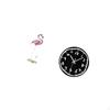 Flamingo Resin Bird Sculpture Modern Art Figurine with Metal Stand And Acrylic Wall Clock Ornament