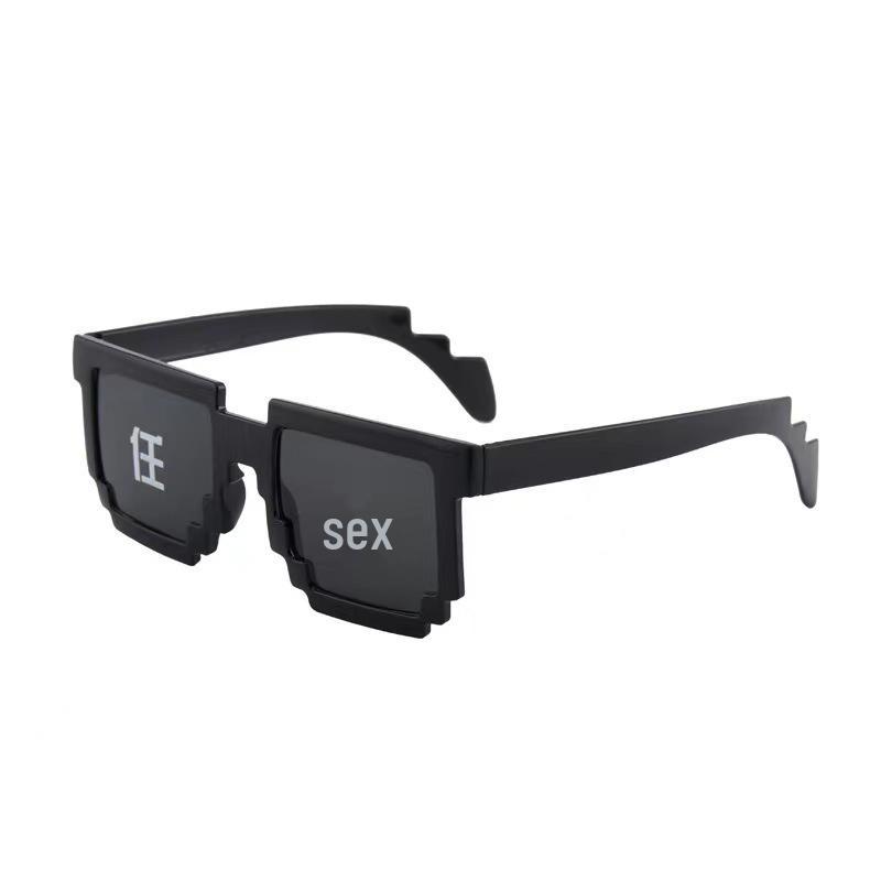 Pixelated Mosaic Glasses: Trendy Groomsmen Prank Shades for Weddings & Events