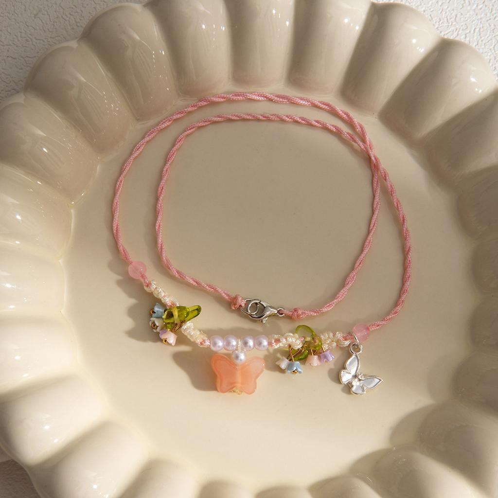 Mori Dream Butterfly Flower Collarbone Chain, Ancient Super Fairy Design Feeling Fresh And Sweet Necklace