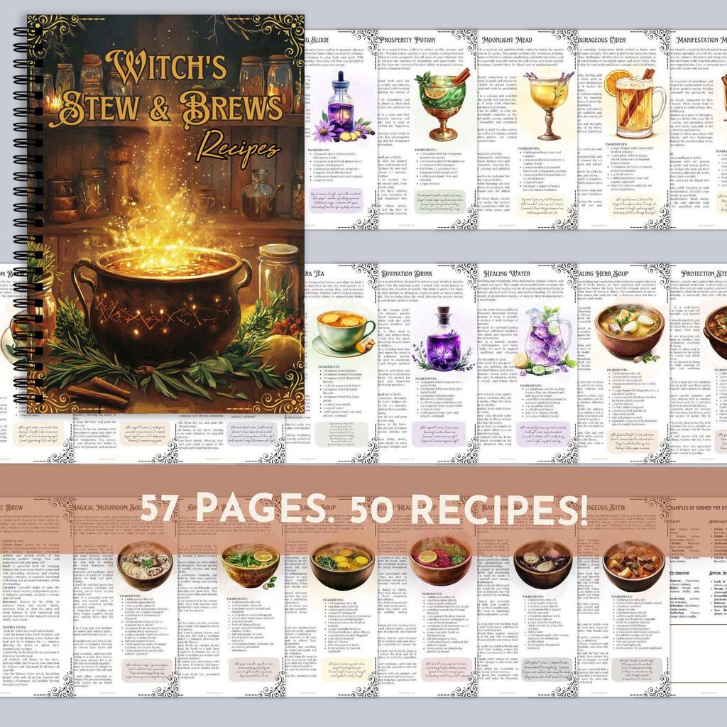 Spot Witch's Recipes A5 Spiral Planner Notebook for Travelers