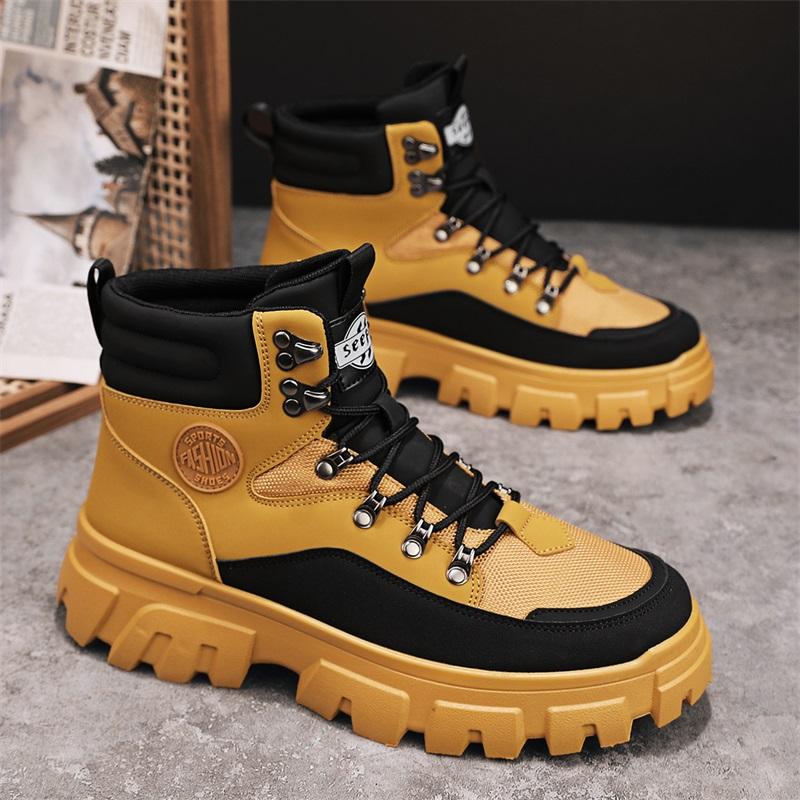 High Top Men's Outdoor Boots Comfortable Safety Men Workwear Tooling Boots Fashion Hiking Motorcycle Boots Man Desert Ankle Boot