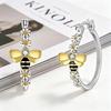 Yanbai Elegant Daisy Flower Wreath Earrings with Bee Design, Two-Tone Gold and Silver Pastoral Style