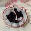 Aesthetic Lace Scrunchies Double Layer Elastic Hair Rope Wedding Party Hair Rope Big Buns Hair Elastic for Formal Casual
