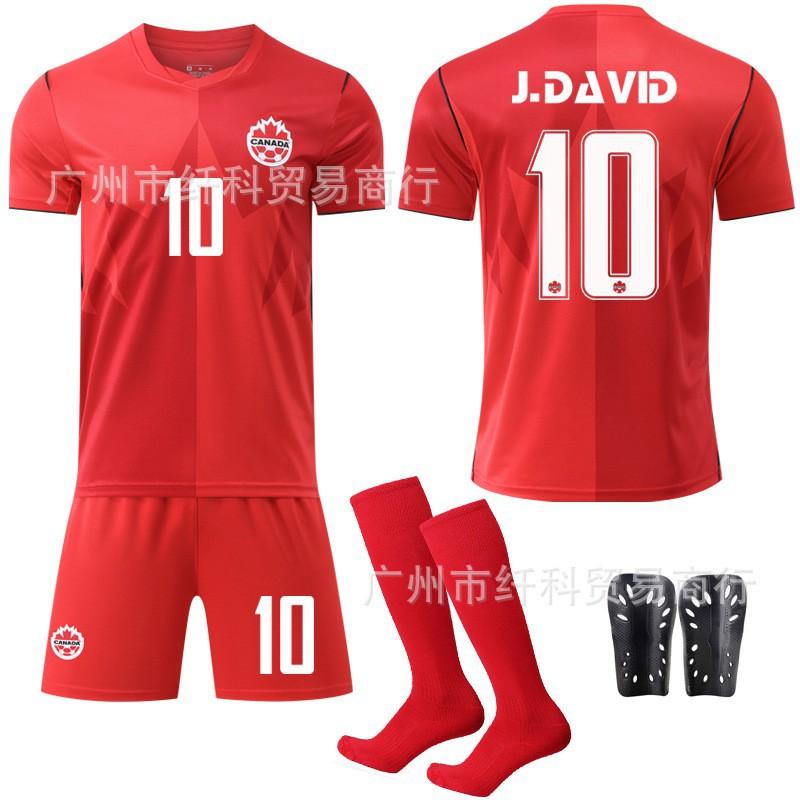 Numéro Coupe du Monde. Ensemble de Maillots 19 Davis Uniformes d'Équipe de Sports d'Extérieur Uniforme de Football Canada Terrain Domicile