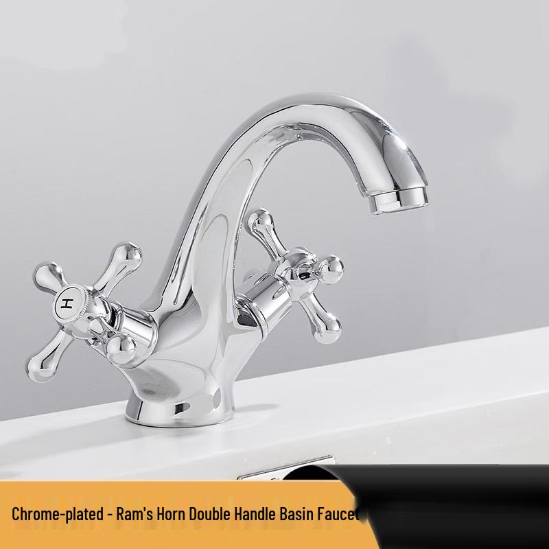 TLXT Antique Double Handle Basin Faucet