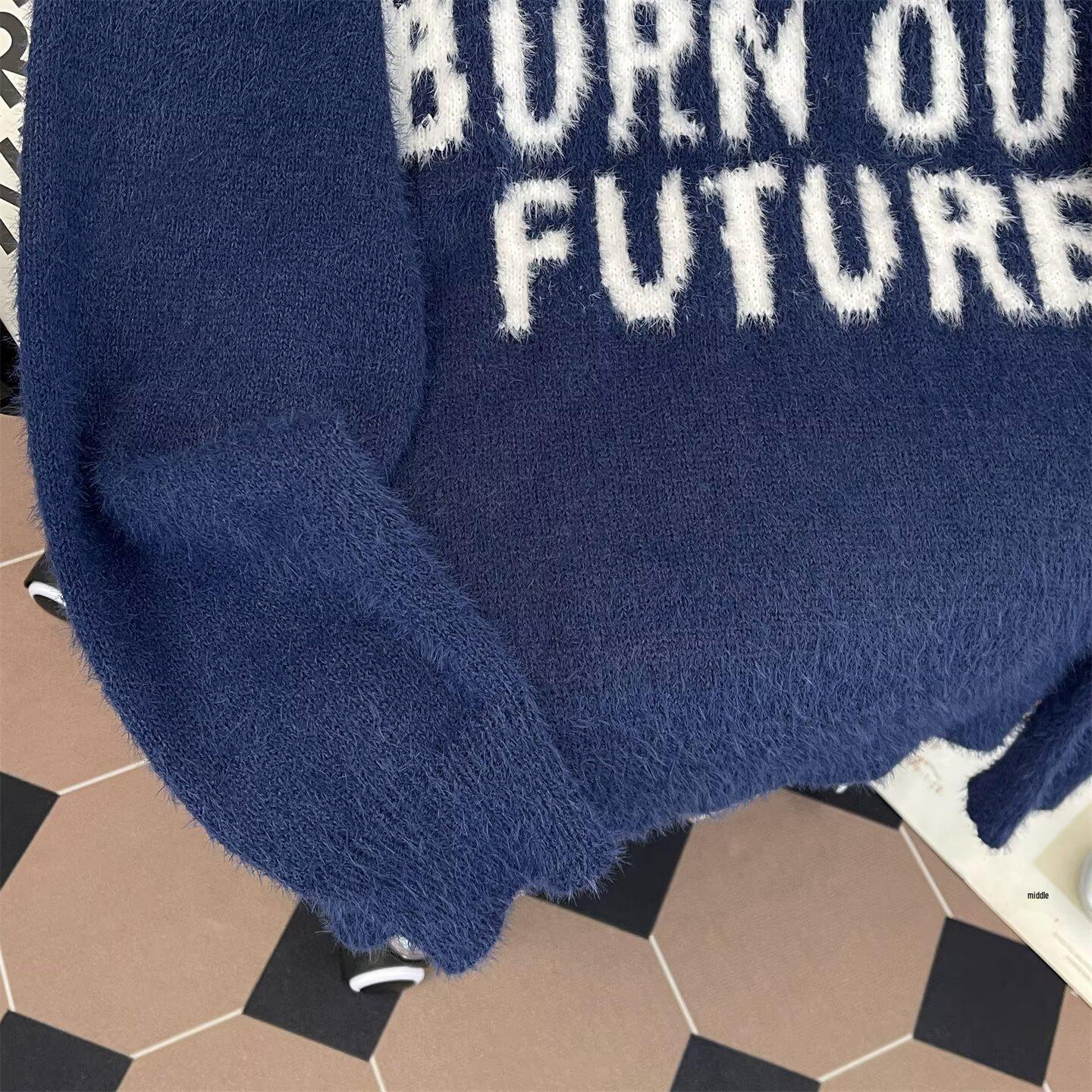 Men s Slim Fit Crew Neck Sweater: Trendy Autumn/Winter Knitwear 2024 2XL синий