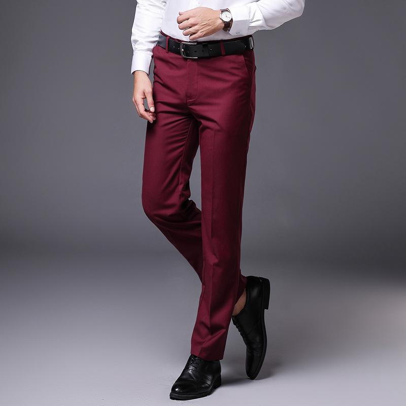 Spring and Autumn Trousers Men's Straight Suit Pants Men's Business Black Slim Men's Formal Wear Casual Trousers Men