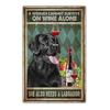 Retro art animal canvas painting lovely dog reading poster slogan wall painting living room bedroom home decoration mural No Frame