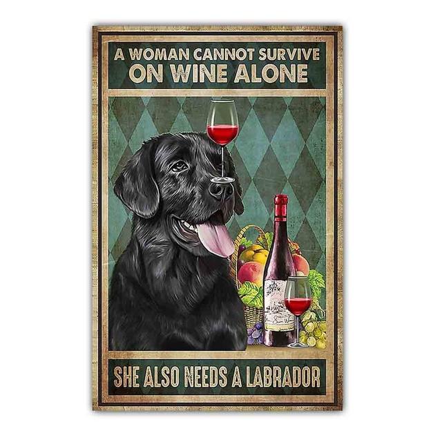 Retro art animal canvas painting lovely dog reading poster slogan wall painting living room bedroom home decoration mural No Frame