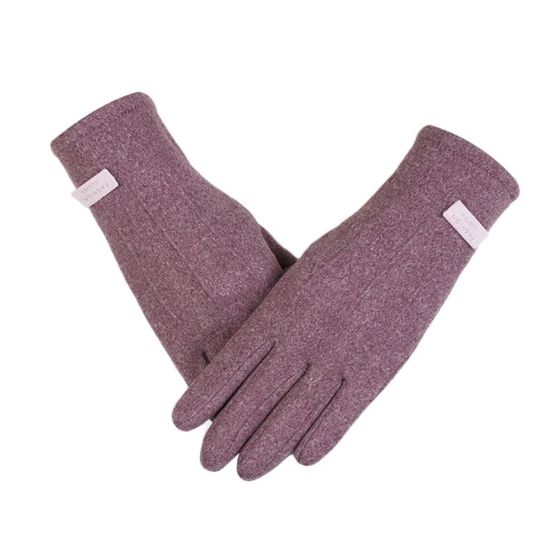 Breathable Winter Gloves For Women Nonslip Grip Soft Faux Rabbit Furs Cycling Outdoor Activity Multiple Colors фиолетовый